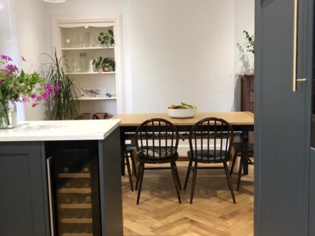 Engineered Herringbone Natural Brushed Uv Oiled Oak Wood Flooring 15mm X 90mm