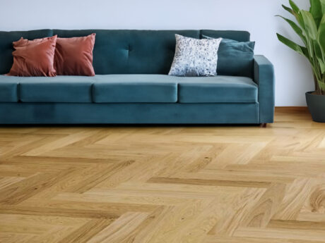 Engineered Chevron Unfinished Natural Oak Wood Flooring 18mm X 90mm