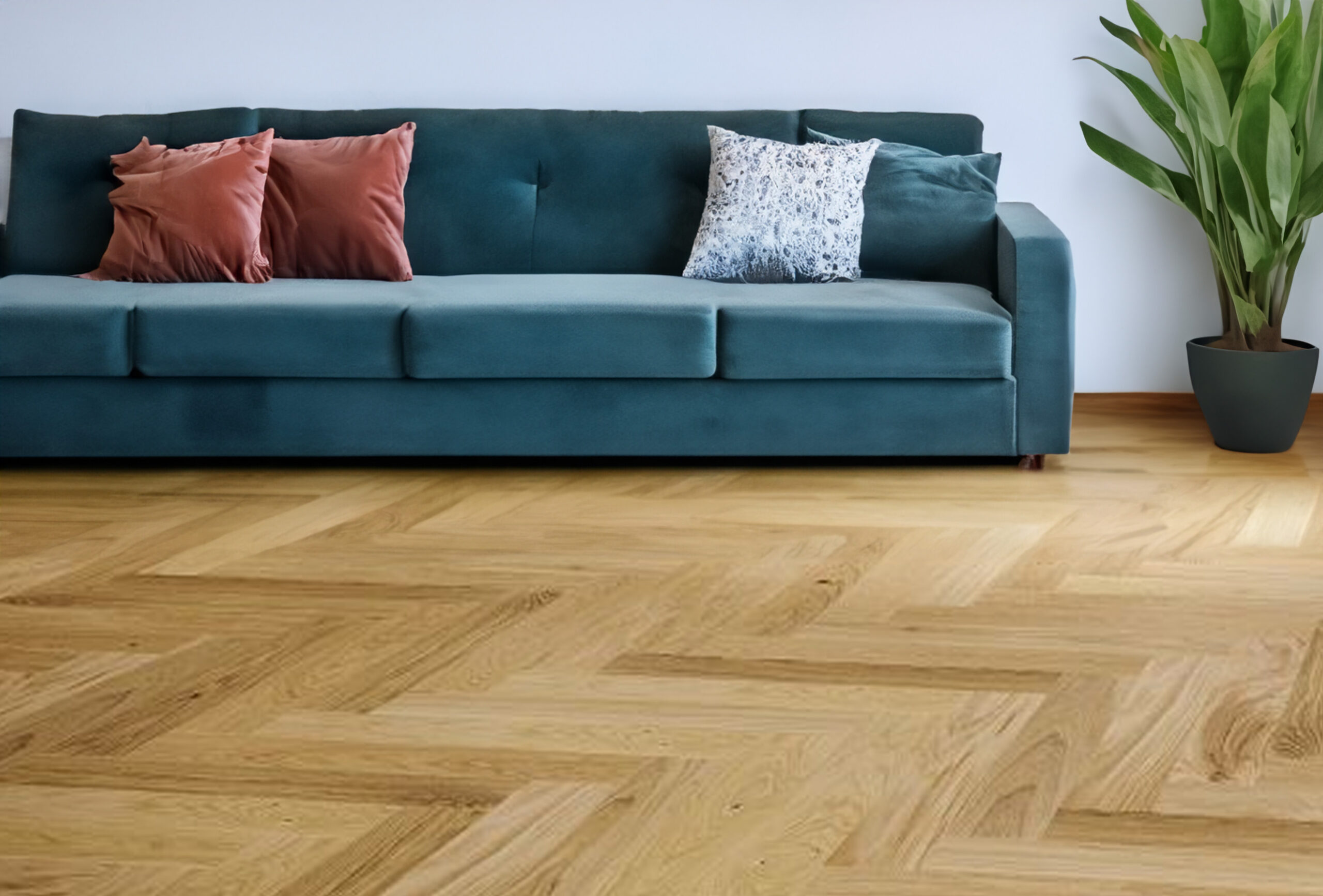 Engineered Chevron Unfinished Natural Oak Wood Flooring 18mm X 90mm