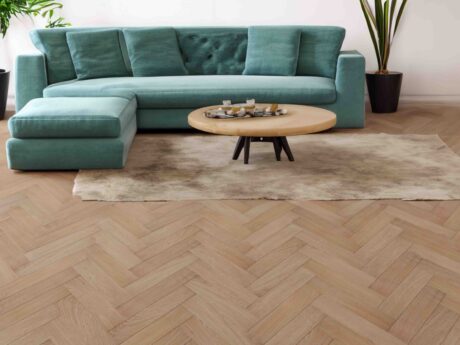 Engineered Herringbone Natural Unfinished Oak Rustic Grade Wood Flooring 15mm X 90mm