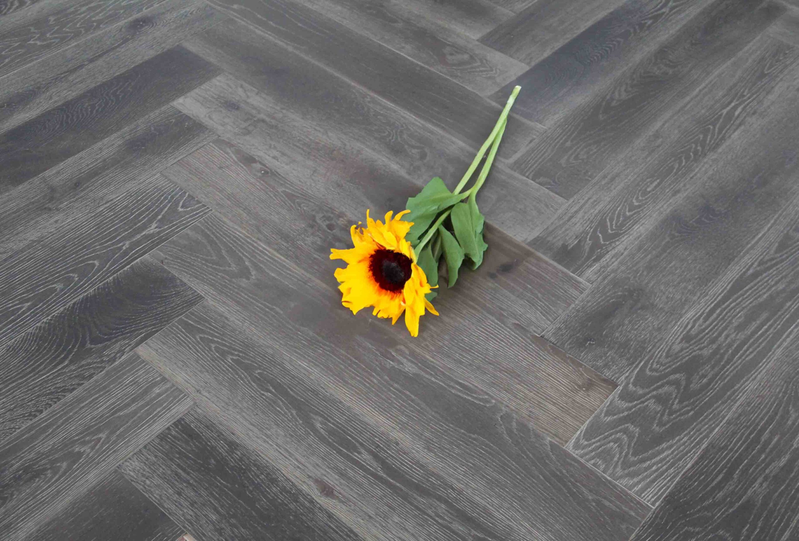 Herringbone Engineered Grey Smoked Brushed & Oiled Oak Wood Flooring 14mm X 150mm