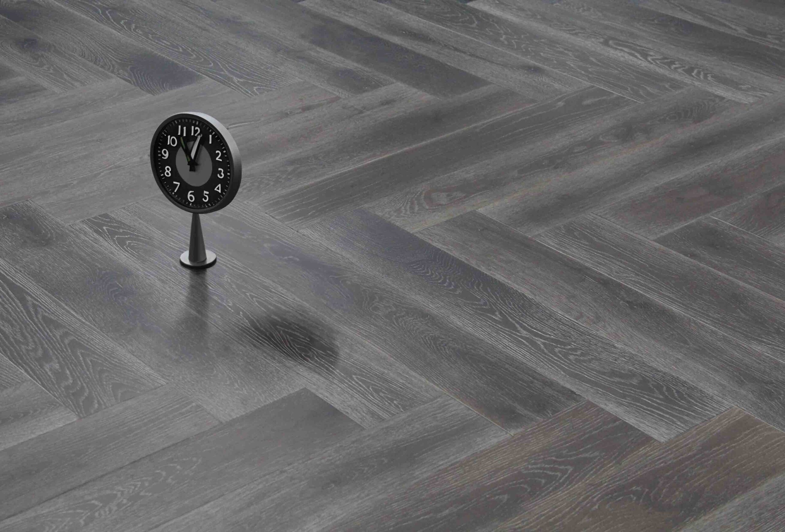 Herringbone Engineered Grey Smoked Brushed & Oiled Oak Wood Flooring 14mm X 150mm