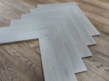 Engineered Herringbone Scarborough Grey Brushed Uv Oiled Oak Select Grade Wood Flooring 15mm X 90mm