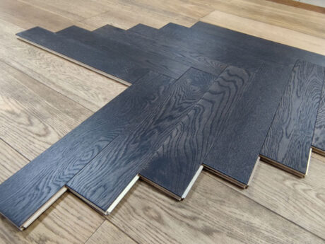 Engineered Herringbone Shadow Grey Brushed Uv Oiled Oak Select Grade Wood Flooring 15mm X 90mm