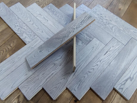 Engineered Herringbone Artemis Grey Brushed Uv Oiled Oak Prime Grade Wood Flooring 15mm X 120mm