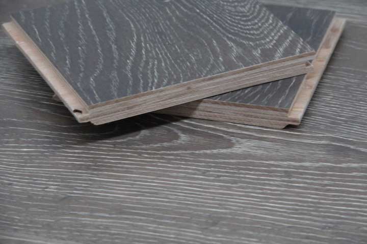 Herringbone Engineered Grey Smoked Brushed & Oiled Oak Wood Flooring 14mm X 150mm
