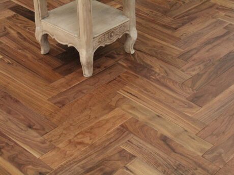 Herringbone Engineered American Walnut Lacquered Wood Flooring 18mm X 90mm X 450mm