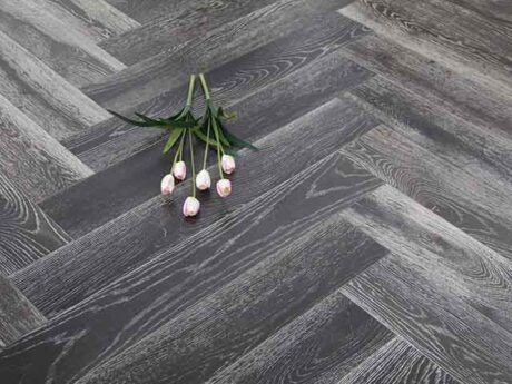 Herringbone Brushed Stained White Oiled Oak Wood Flooring 14mm X 150mm