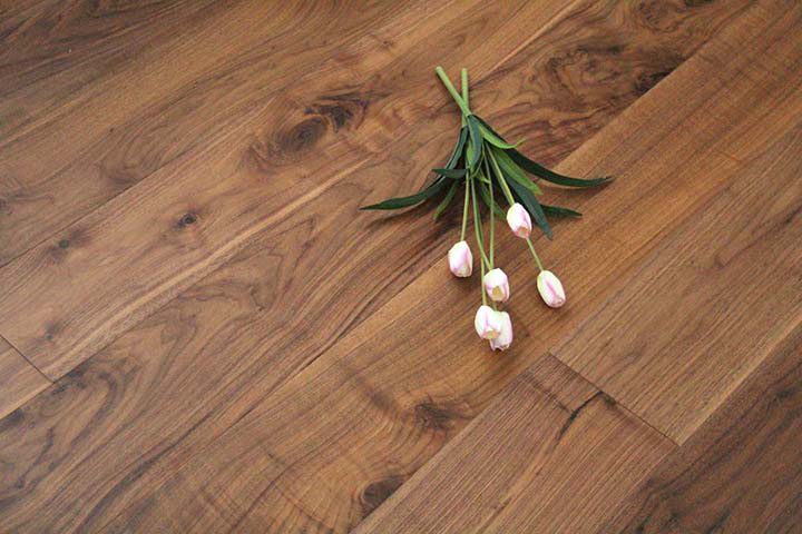 Engineered American Walnut Black Lacquered Wood Flooring 15mm X 155mm