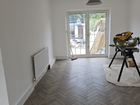 Herringbone Engineered Grey Brushed Matt Lacquered Oak Wood Flooring 18mm X 80mm