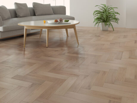 Herringbone Engineered Invisible Raw Oak Click Wood Flooring 14mm X 150mm