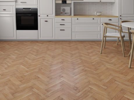 Herringbone Engineered Lacquered Natural Oak Wood Flooring 14mm X 90mm