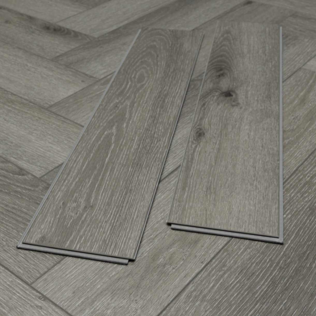 Pearl Grey Herringbone Luxury Vinyl Tile 6.5mm x 126mm x 630mm