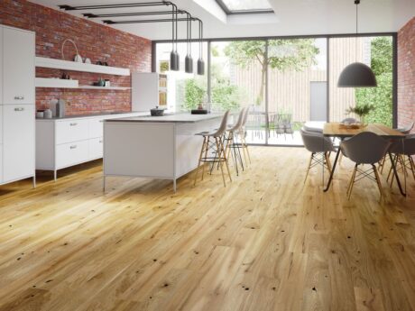 Engineered Natural Brushed Matt Lacquered Click Oak Wood Flooring 14mm X 130mm