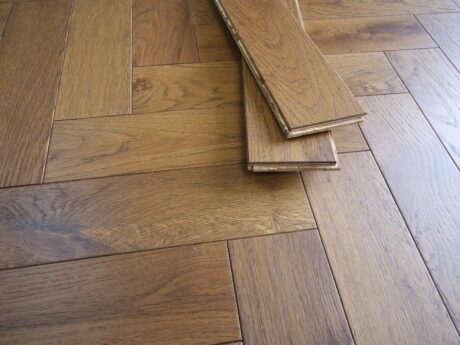 Engineered Herringbone Smoked Brushed Oiled Oak Wood Flooring 14mm X 100mm