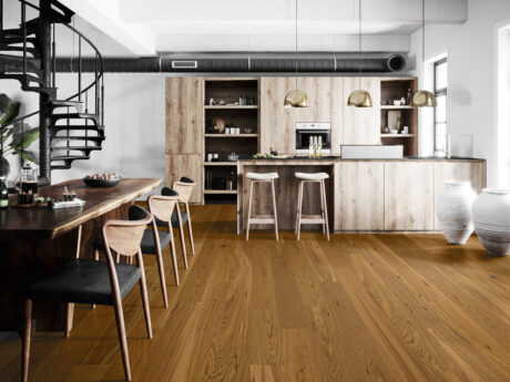 Engineered Norwich Golden Brown Click Oak Wood Flooring 14mm X 155mm