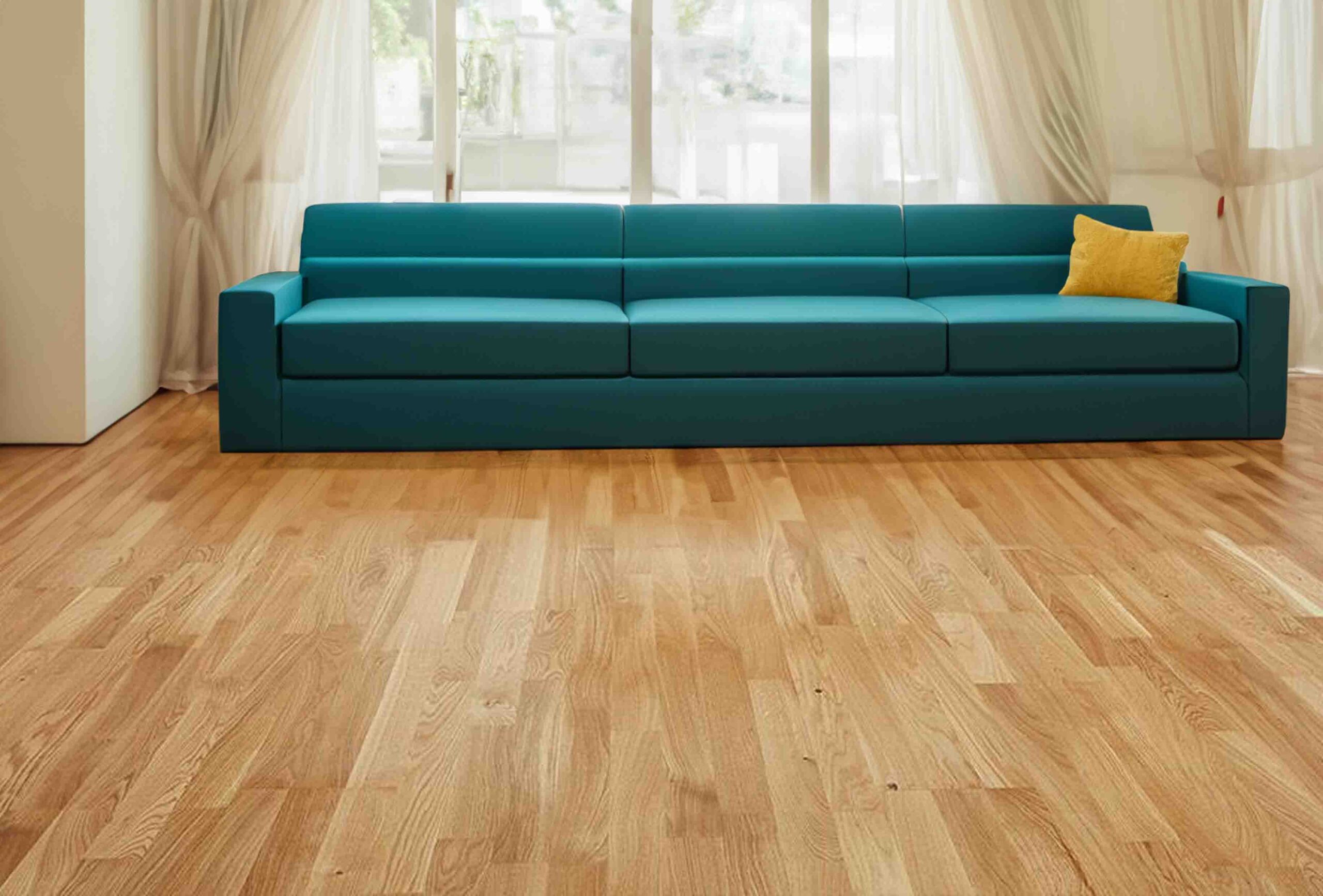 Engineered 3 Strip Brushed Matt Lacquered Click Oak Wood Flooring 14mm X 207mm