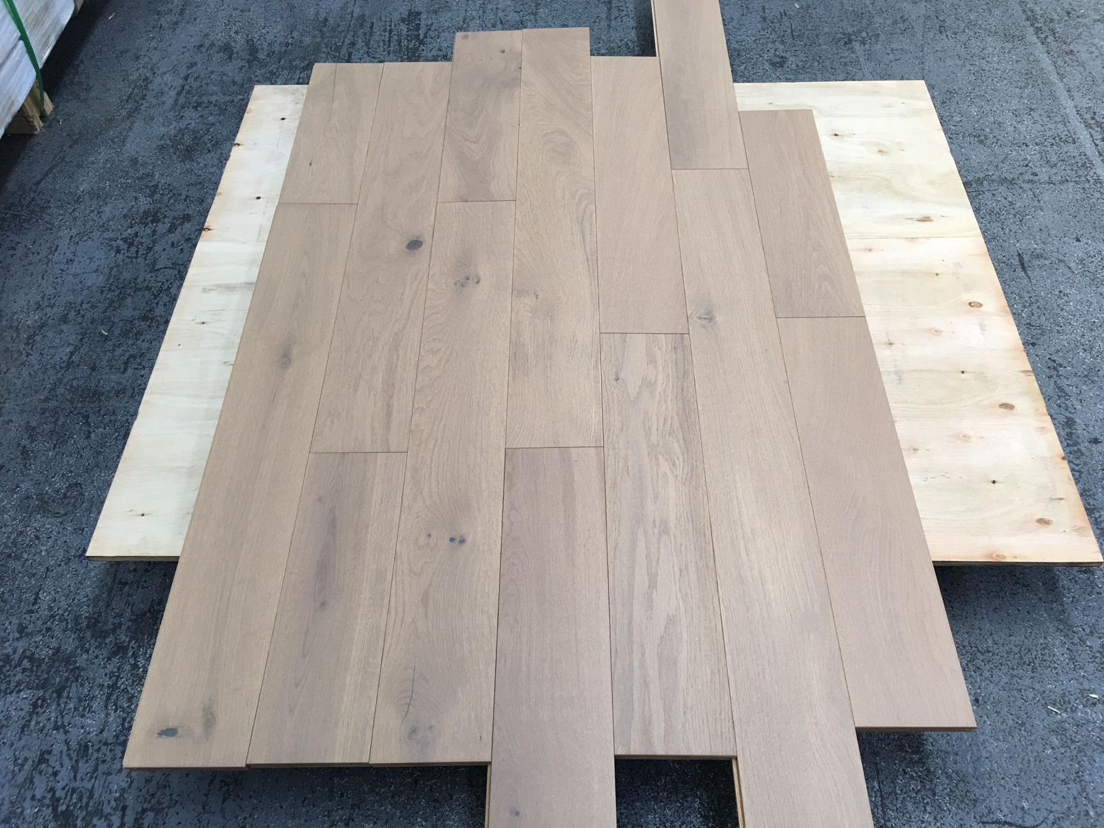 Solid Brushed & Oiled Light Grey Oak Wood Flooring 18mm X 130mm