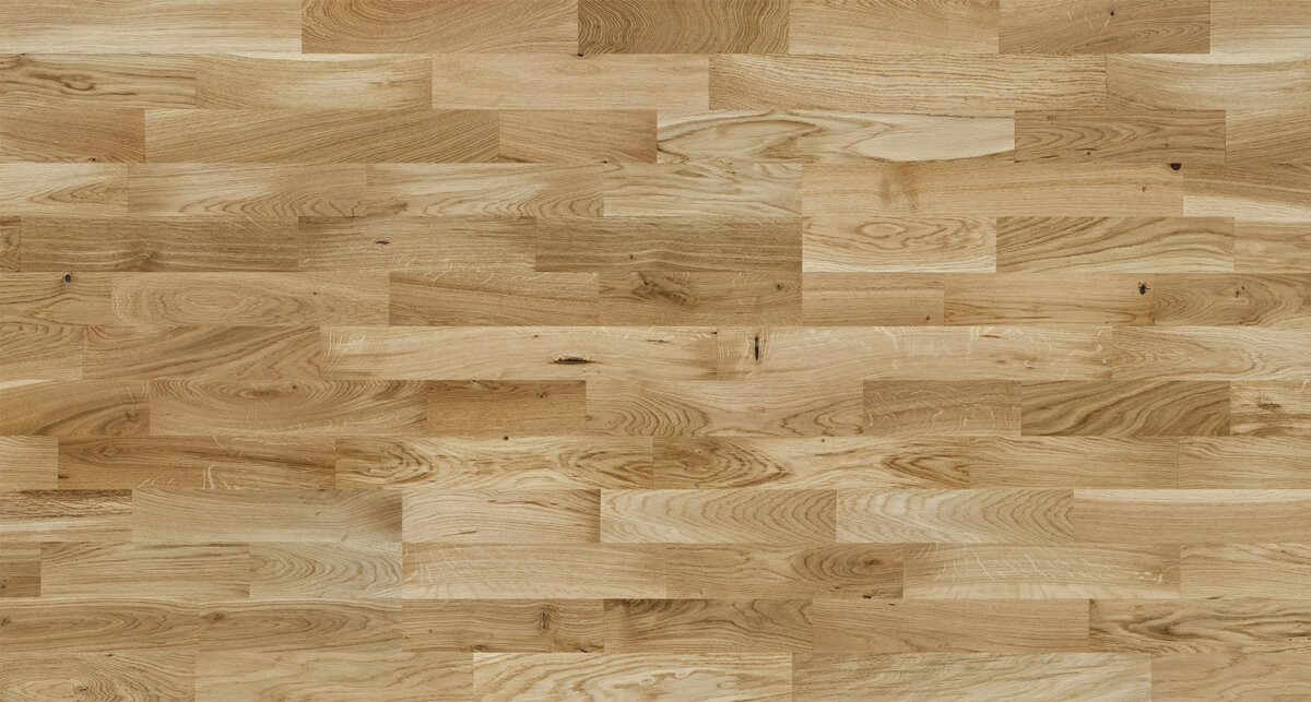 Engineered 3 Strip Brushed Matt Lacquered Click Oak Wood Flooring 14mm X 207mm