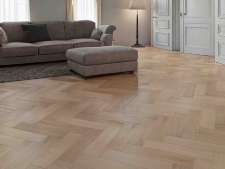 Herringbone Engineered Invisible Lacquered Prime Grade Oak Wood Flooring 14mm X 125mm