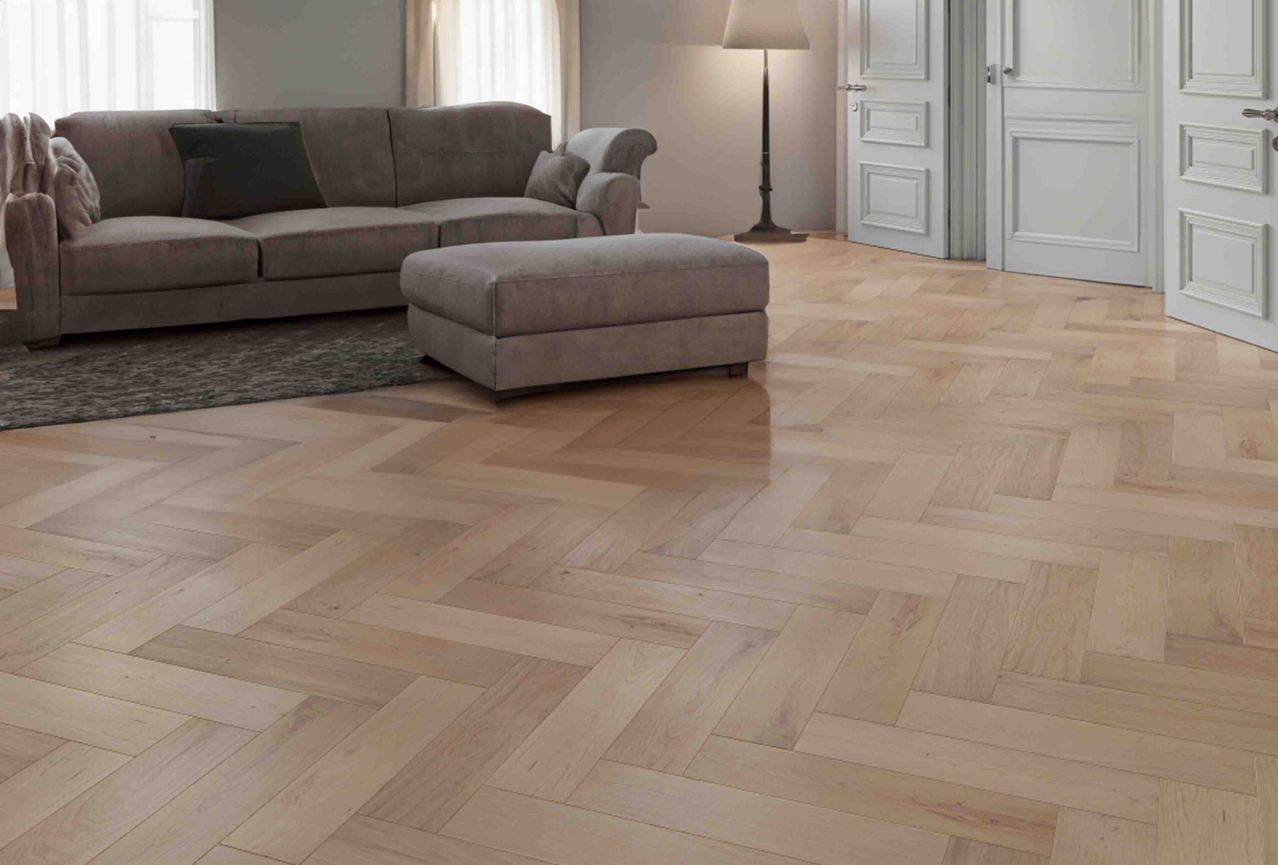 Herringbone Engineered Invisible Lacquered Prime Grade Oak Wood Flooring 14mm X 125mm