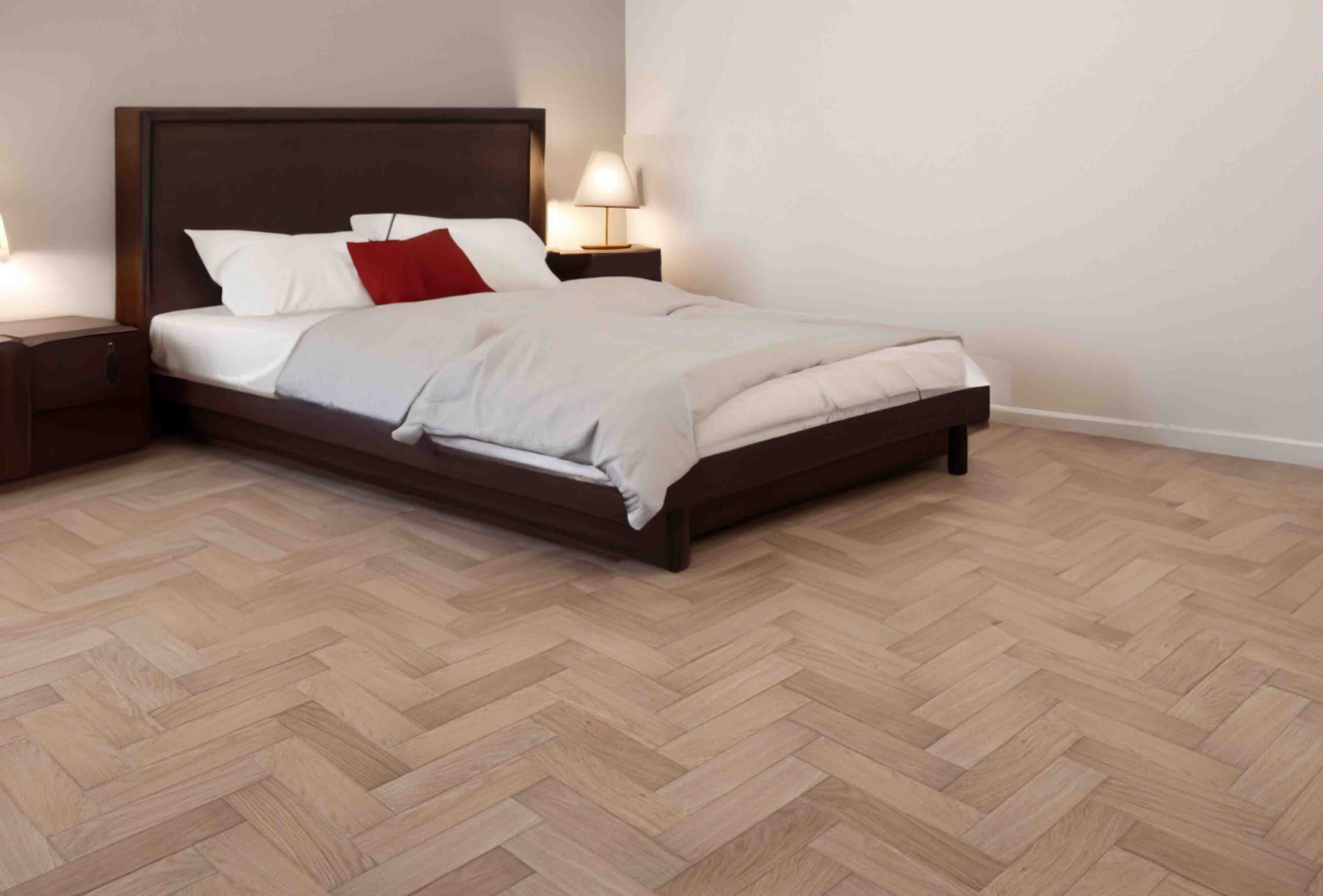 Engineered Chevron Unfinished Oak Wood Flooring 14mm X 90mm