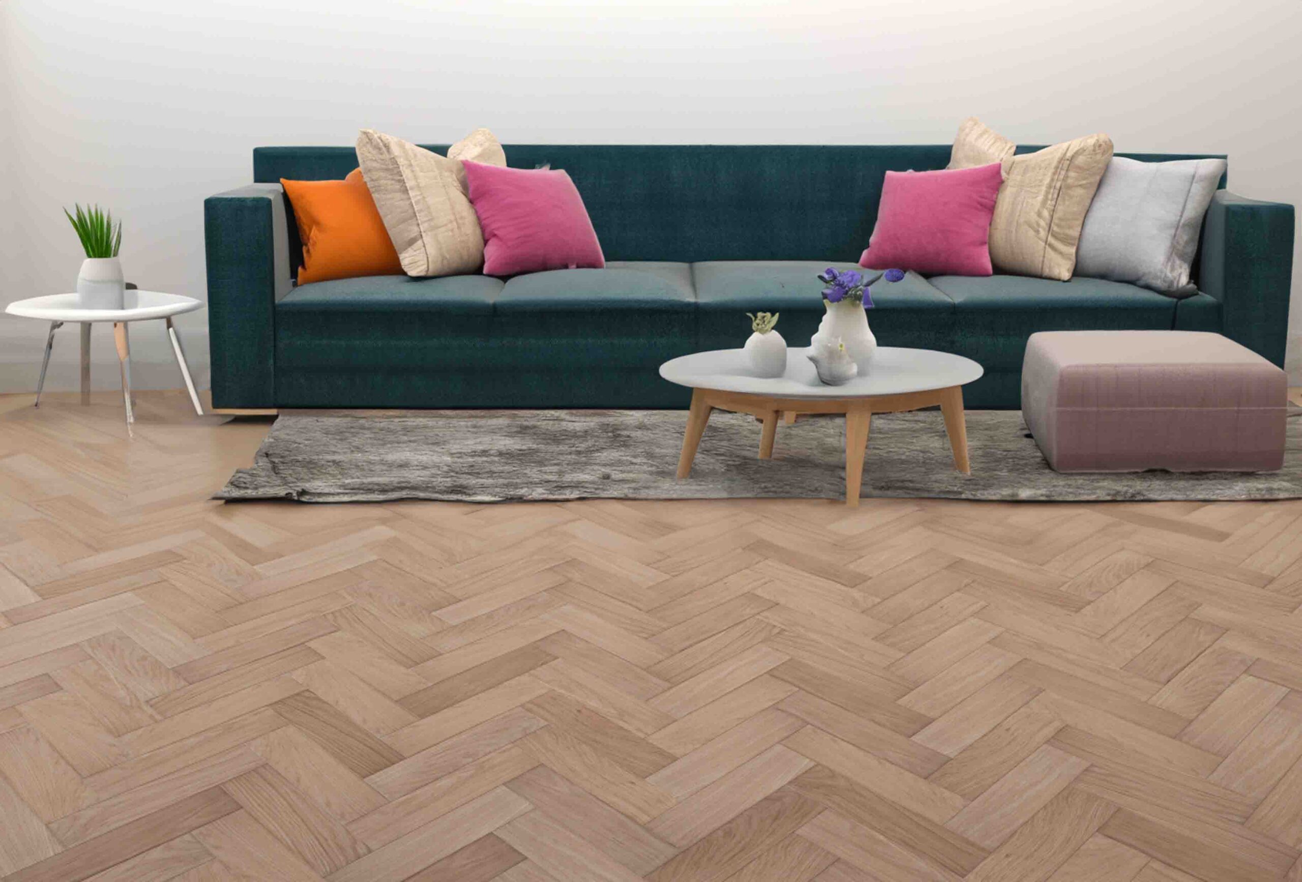 Engineered Chevron Unfinished Oak Wood Flooring 14mm X 90mm