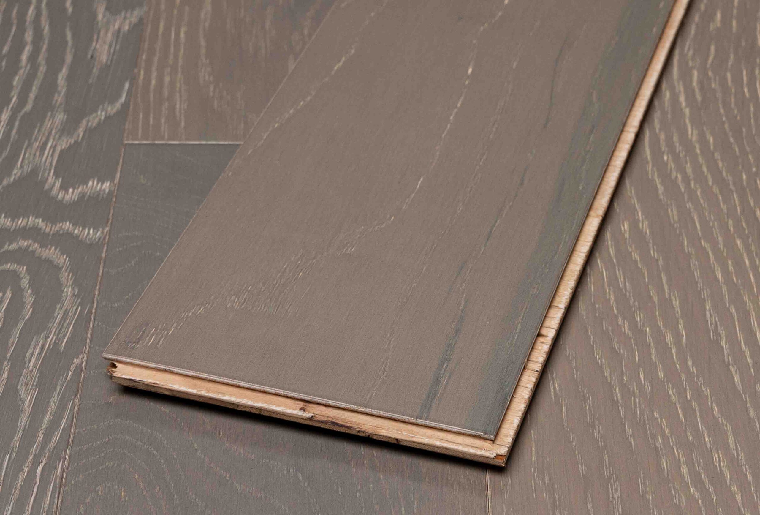 Engineered Dappled Grey Brushed Matt Lacquered Rustic Oak Wood Flooring 10mm X 125mm