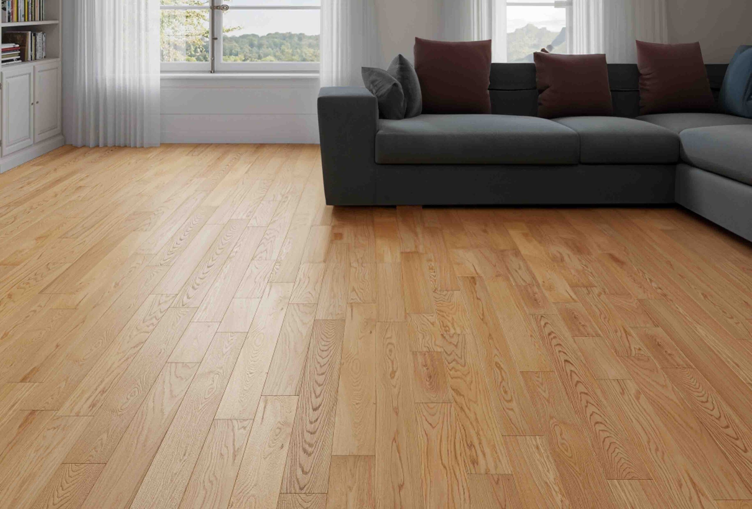 Engineered Natural Brushed Lacquered Rustic Oak Wood Flooring 10mm X 125mm