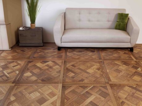 Engineered Natural Smoked Brushed Lacquered Parquet Versailles Panel 20mm x 800mm