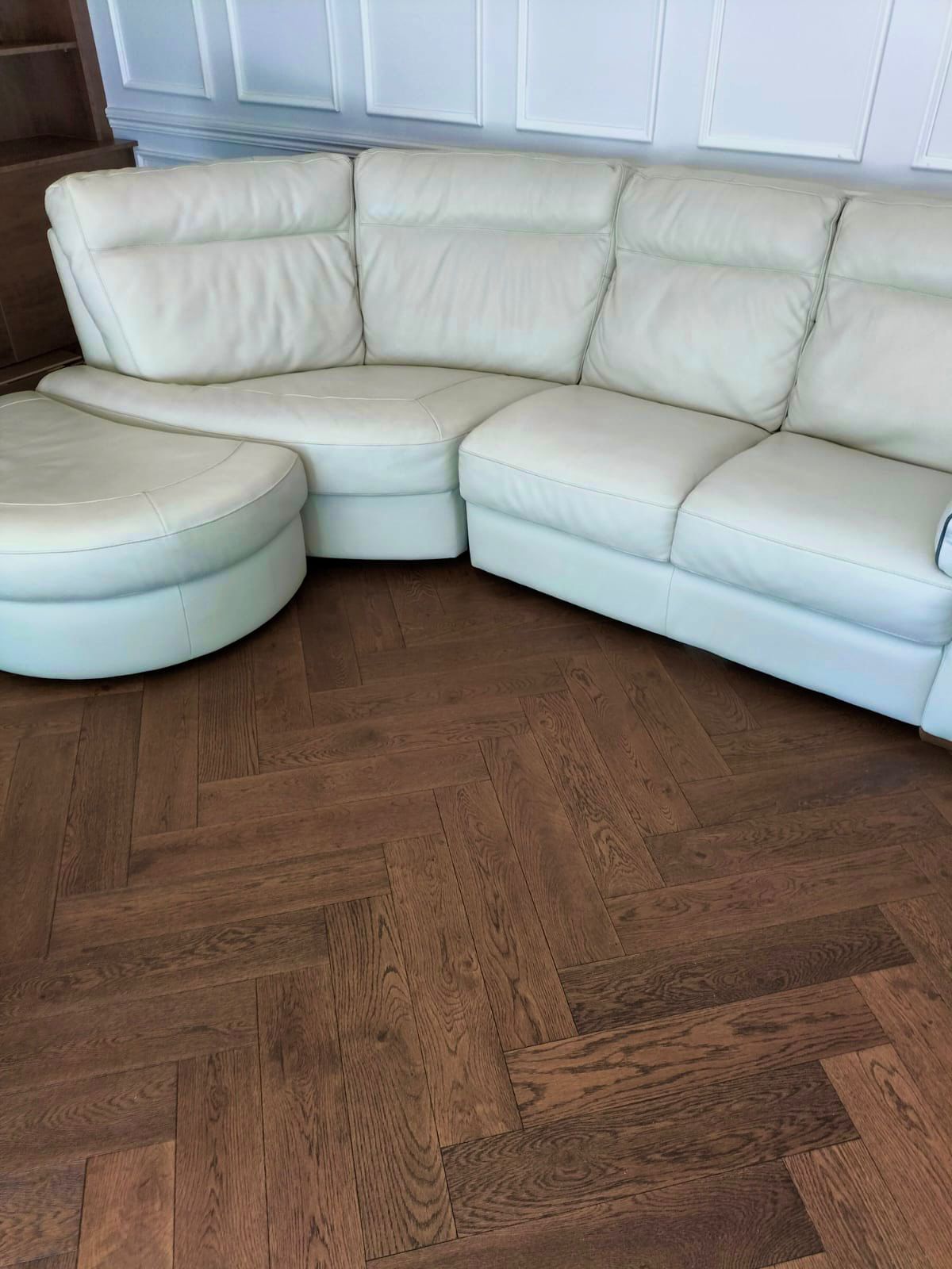 Herringbone Engineered Brushed Coffee Stained UV Oiled Oak Wood Flooring 14mm X 125mm