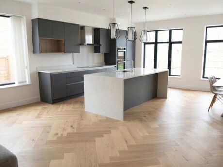 Herringbone Engineered Grey White Washed Oiled Oak Wood Flooring 14mm X 125mm