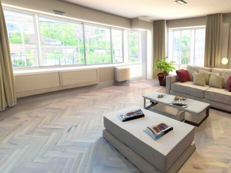 Herringbone Engineered Invisible Matt Lacquered Oak Wood Flooring 14mm X 90mm