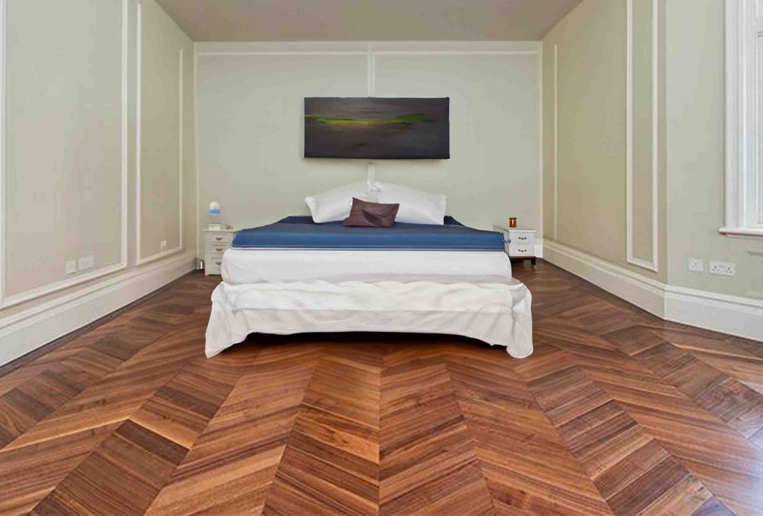Engineered Chevron American Walnut Uv Oiled Prime Grade Wood Flooring 15mm X 70mm X 530mm