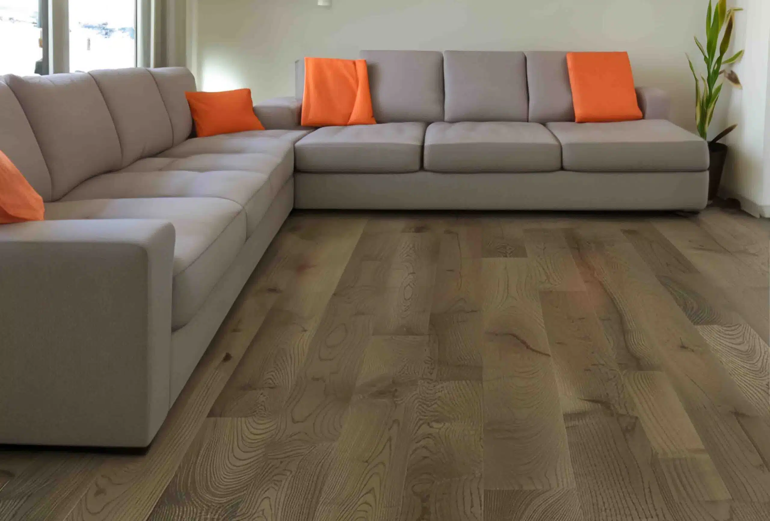 Engineered Gossamer Grey Brushed Matt Lacquered Oak Wood Flooring 14mm X 125mm