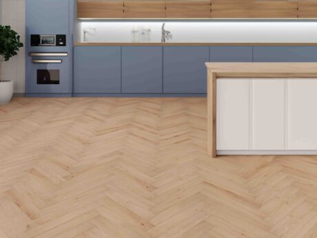 Engineered Herringbone Unfinished Prime Grade Natural Oak Wood Flooring 15mm X 80mm