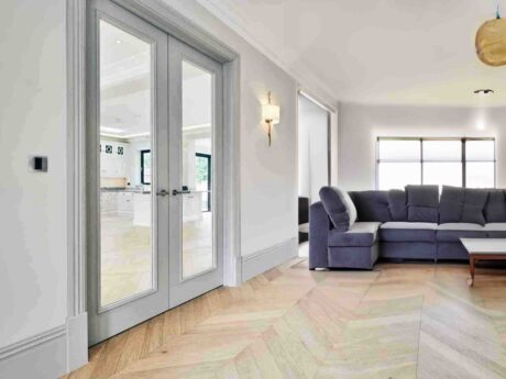 Engineered Smoked Chevron Unfinished Oak Prime Grade Wood Flooring 15mm X 100mm