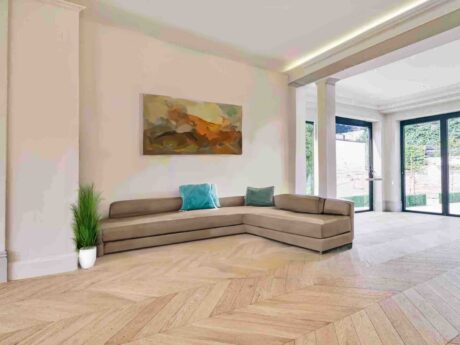 Engineered Smoked Chevron Unfinished Oak Prime Grade Wood Flooring 15mm X 90mm