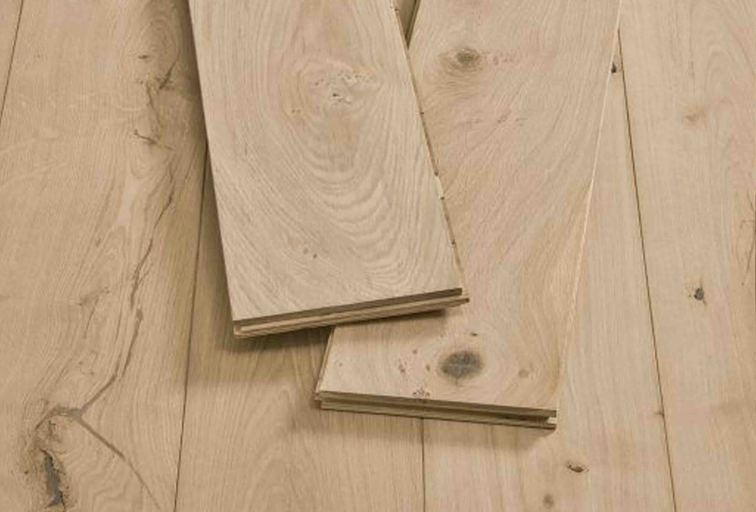 Engineered Unfinished Natural Oak Rustic Grade Wood Flooring 15mm X 190mm