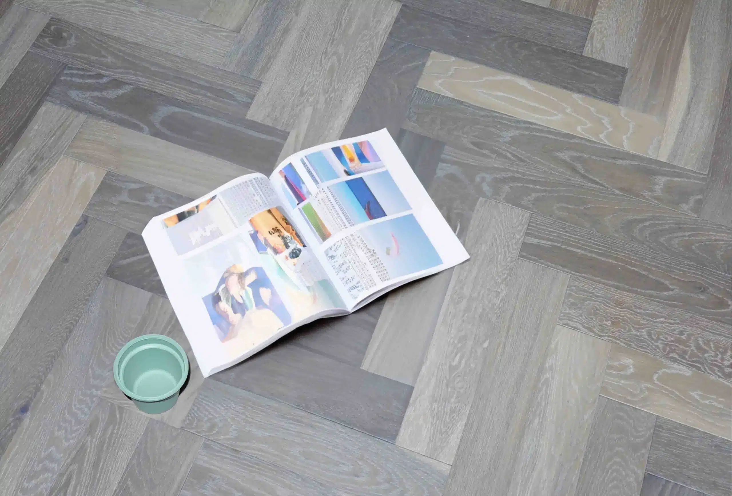 Herringbone Engineered Midnight Smoked Grey Uv Oiled Oak Wood Flooring 14/2mm X 90mm