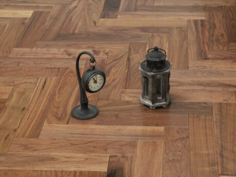 Herringbone Engineered American Walnut Lacquered Wood Flooring 15mm X 90mm