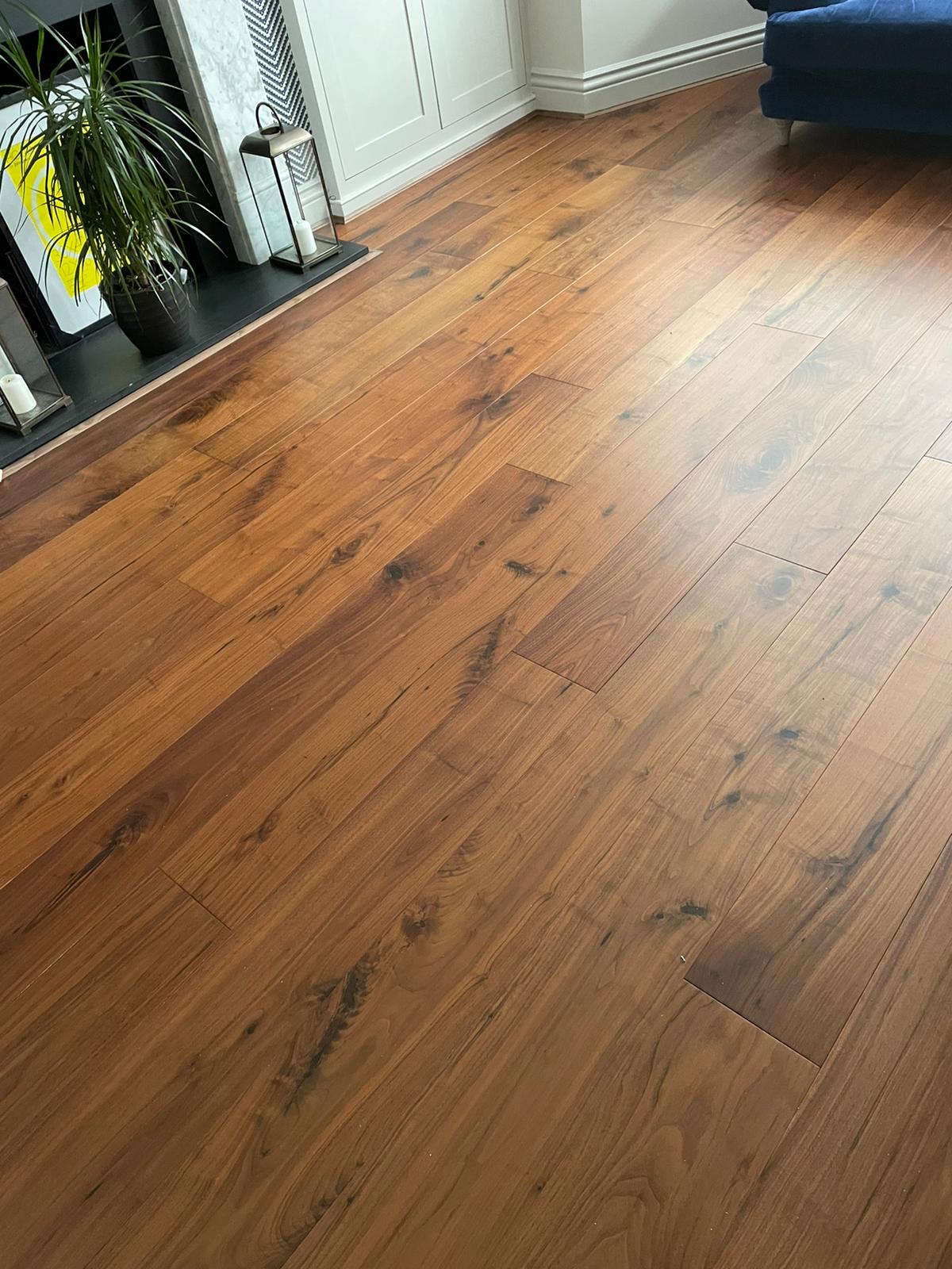 Engineered American Walnut Lacquered Wood Flooring 15mm X 190mm