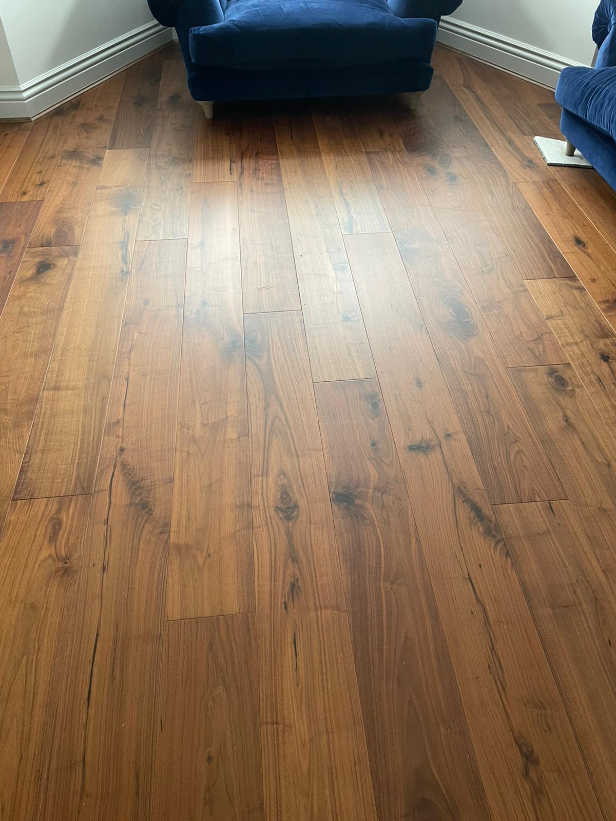 Engineered American Walnut Lacquered Wood Flooring 15mm X 190mm