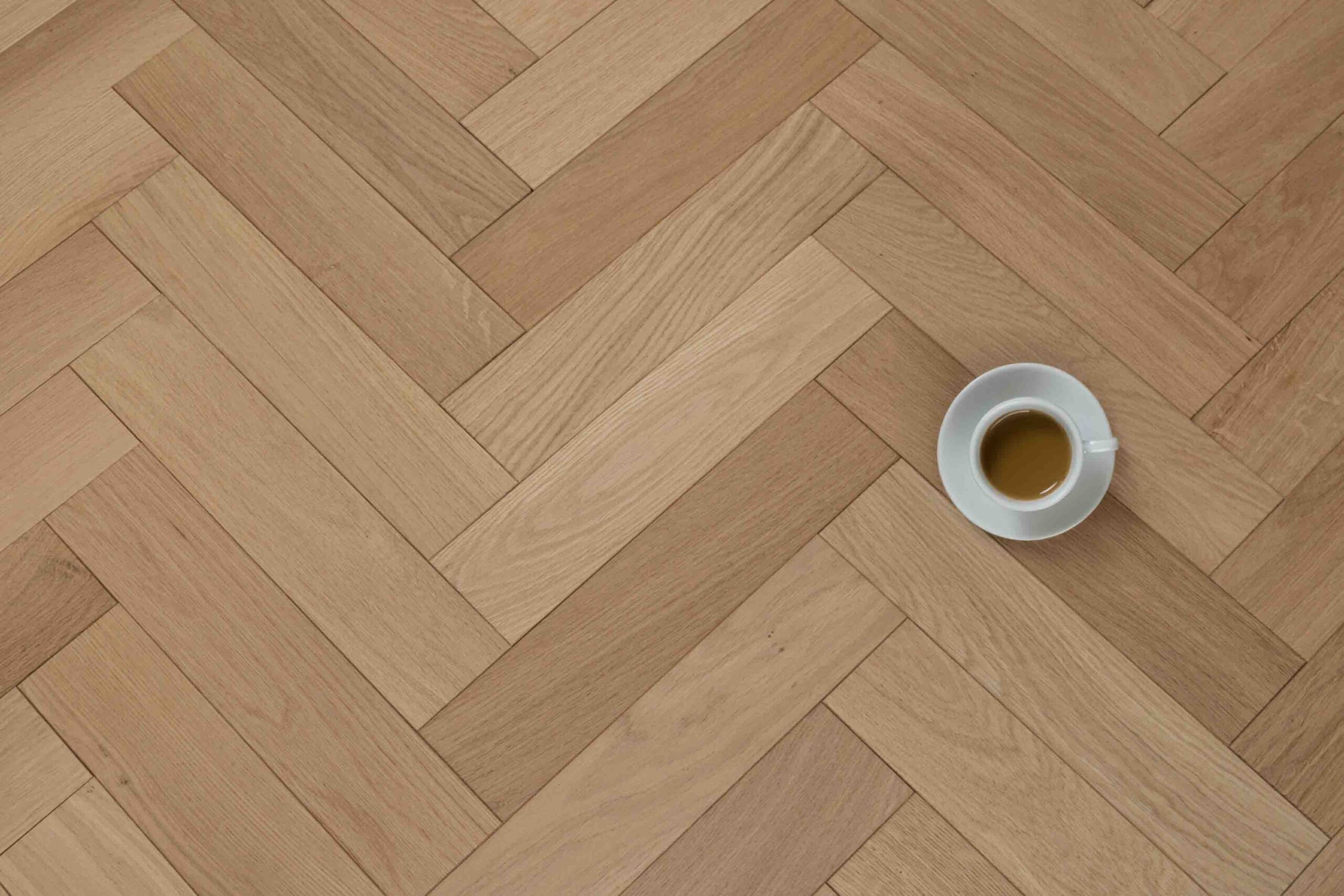 Herringbone Engineered Invisible Oiled Raw Oak Prime Grade Wood Flooring 15mm X 90mm