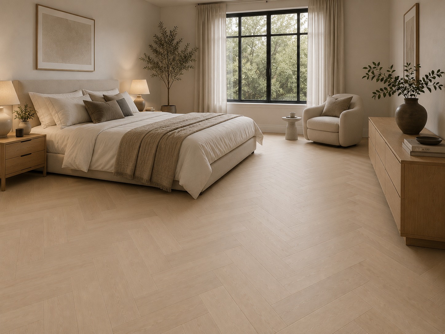Herringbone Engineered Invisible Prime Grade Oak Click Wood Flooring 14mm X 150mm