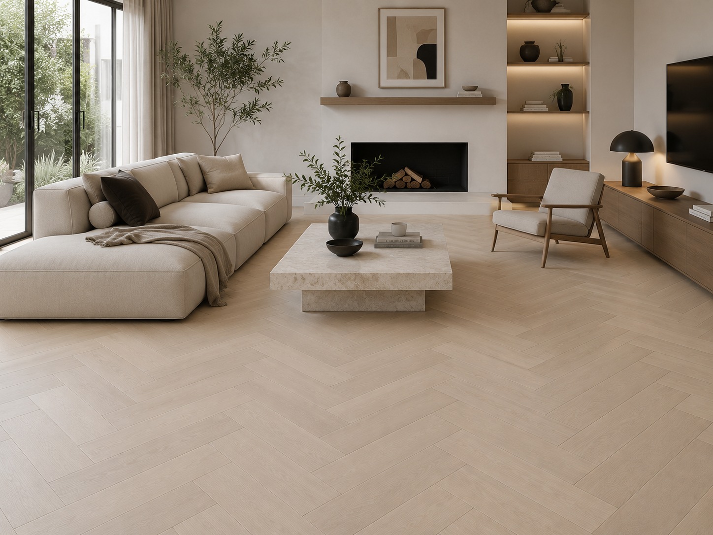 Herringbone Engineered Invisible Prime Grade Oak Click Wood Flooring 14mm X 150mm