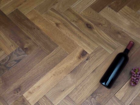 Herringbone Engineered Smoked Brushed & Oiled Oak Wood Flooring 14mm X 90mm