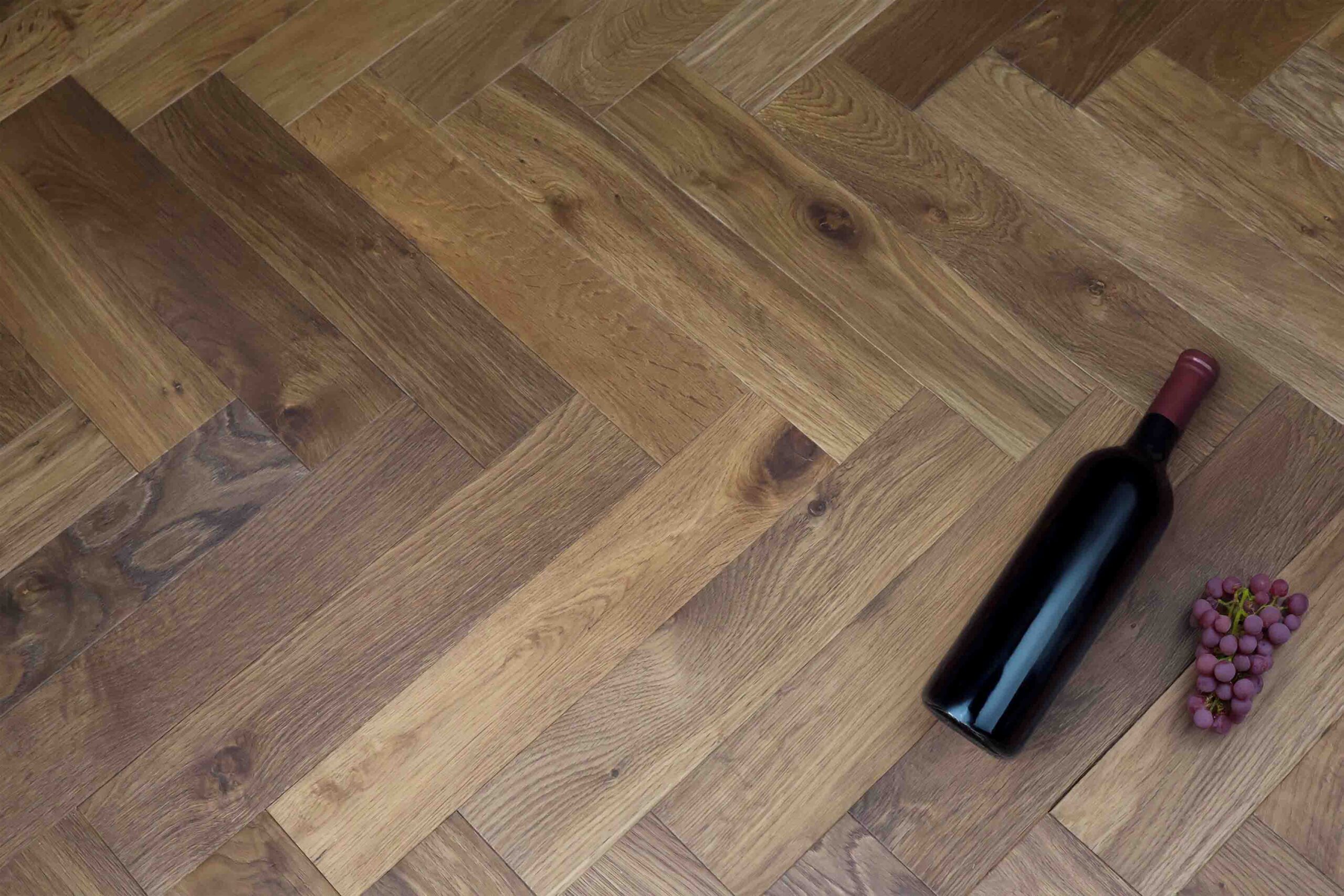 Herringbone Engineered Smoked Brushed & Oiled Oak Wood Flooring 14mm X 90mm