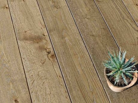 Engineered Smoked Brushed & Oiled Semi Antique Oak Wood Flooring 14mm X 220mm