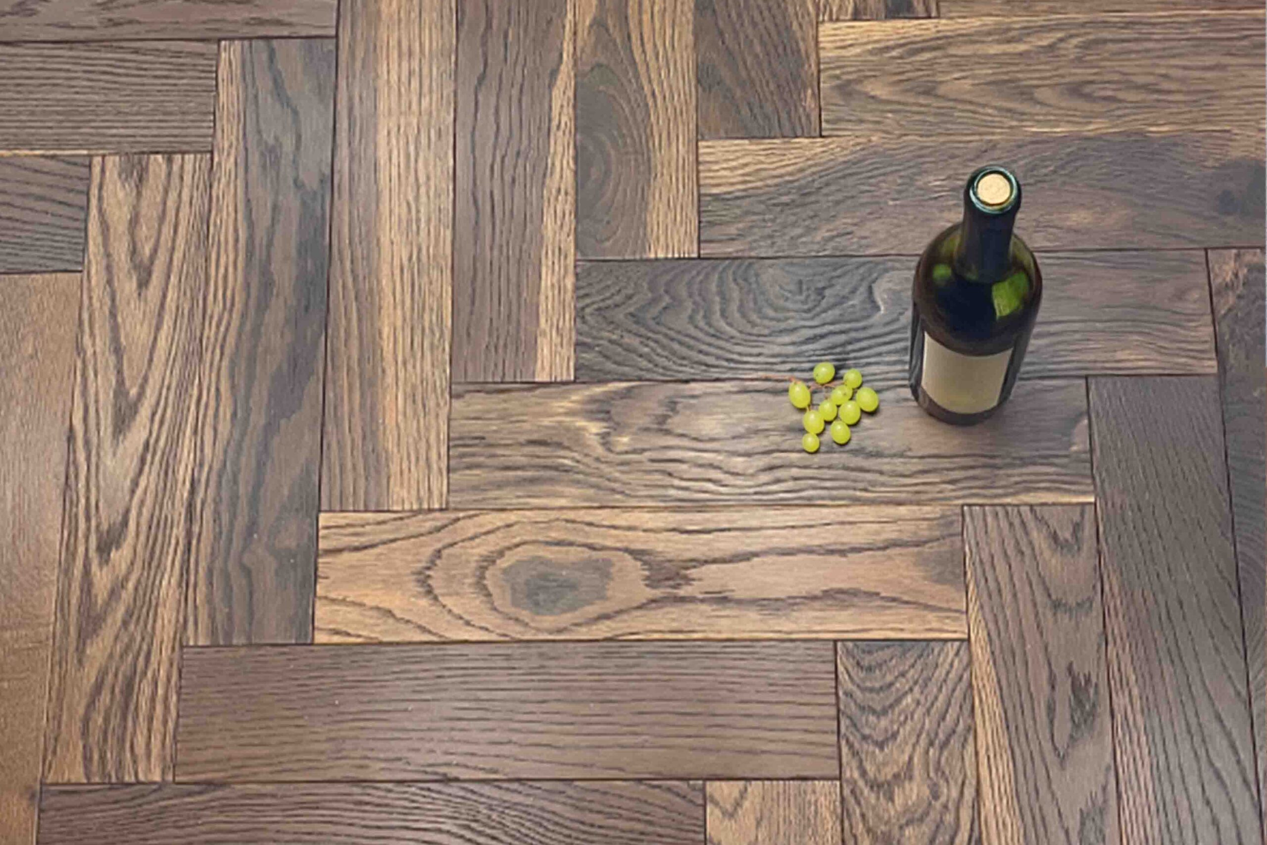 Herringbone Engineered Smoked Brushed Matt Lacquered Oak Wood Flooring 10mm X 90mm